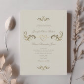  barokke gouden romantische bruiloft kaart