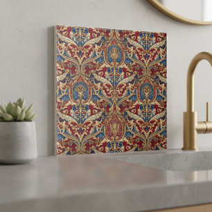Barokke Heraldische Rolwerk Pat#4 Rood Blauw ID119 Tegeltje