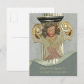 Barokke houtengel CC0340 Verzegelde woorden Briefkaart (Voorkant / Achterkant)