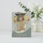 Barokke houtengel CC0340 Verzegelde woorden Briefkaart (Staand voorkant)