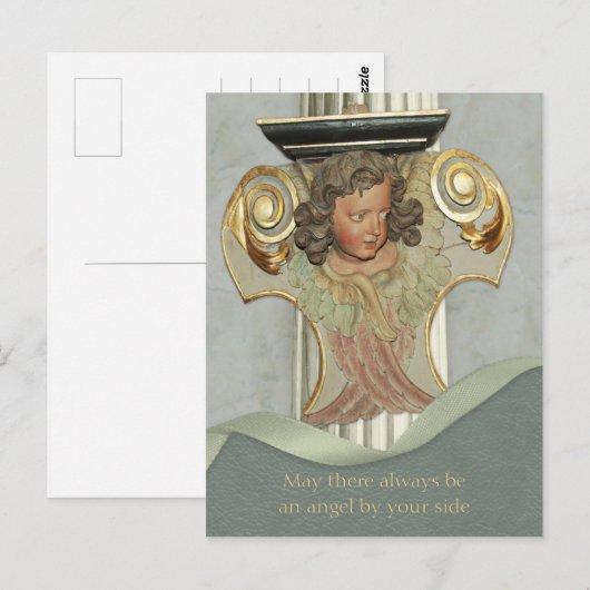 Barokke houtengel CC0340 Verzegelde woorden Briefkaart (Voorkant / Achterkant)