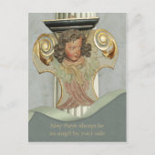 Barokke houtengel CC0340 Verzegelde woorden Briefkaart (Voorkant)