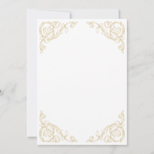   barokke huwelijksuitnodiging kaart (Achterkant)