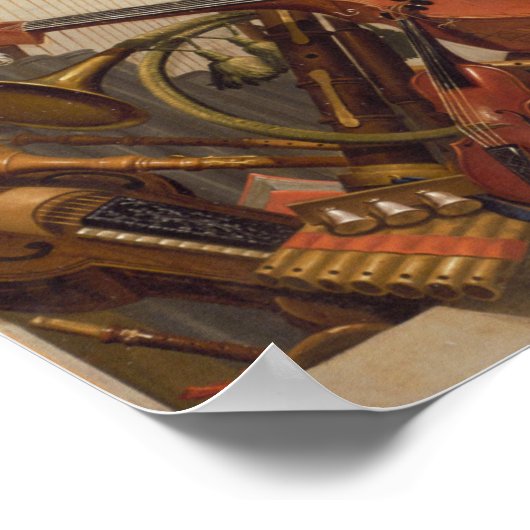 Barokke Instruments, viola da gamba, violine, enz. Poster (Hoek)