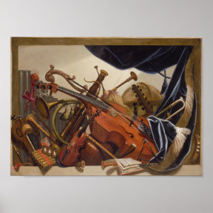 Barokke Instruments, viola da gamba, violine, enz. Poster