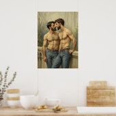Barokke Intimiteit: De Romantische Blik Poster (Keuken)