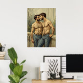 Barokke Intimiteit: De Romantische Blik Poster (Thuiskantoor)