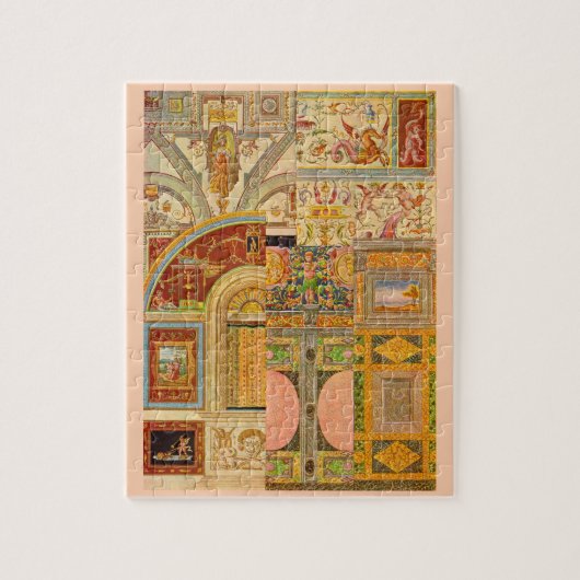 barokke Italiaanse motief collage Legpuzzel (Verticaal)