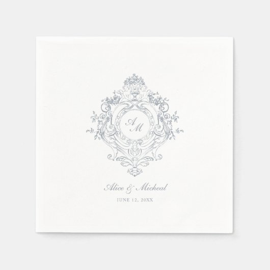 barokke kam | Chic bruiloft servetten (Voorkant)
