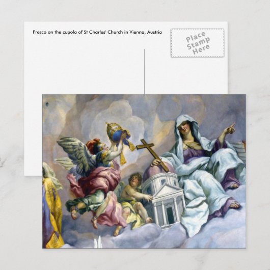 barokke kerk briefkaart (Voorkant / Achterkant)