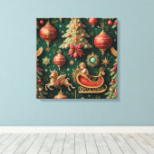 barokke kerst gestrekte canvas Print (Insitu (Houten vloer))