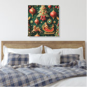 barokke kerst gestrekte canvas Print (Insitu (Slaapkamer))