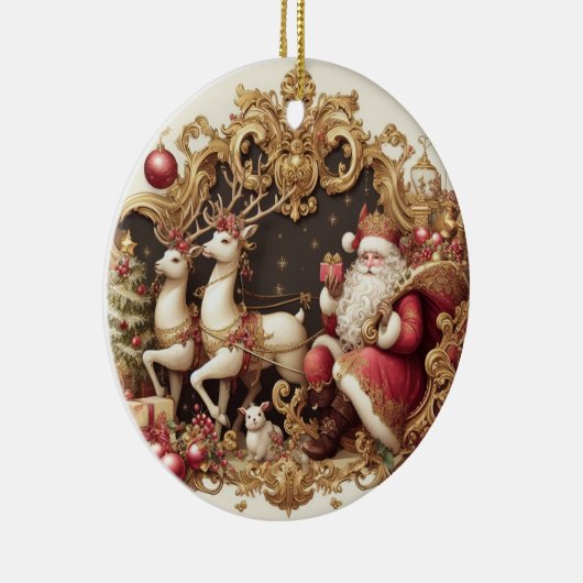 barokke kerstman keramisch ornament (Rechts)