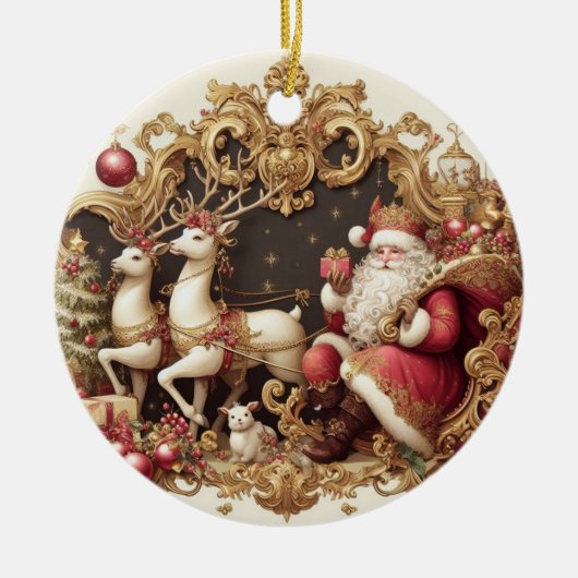barokke kerstman keramisch ornament (Voorkant)