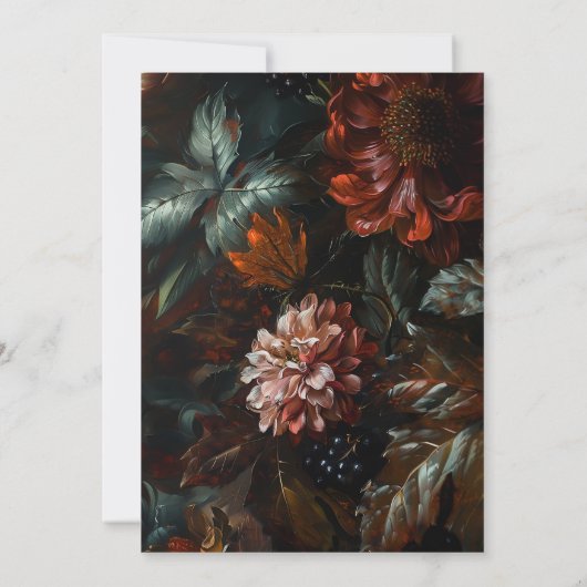 Barokke krans Fine Art Schilderij Bourgondische br Save The Date (Achterkant)