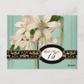Barokke  Lelie Formele Trouwtafel Nummers Briefkaart (Achterkant)