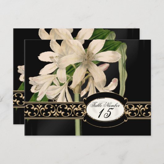 Barokke  Lelie Formele Trouwtafel Nummers Briefkaart (Voorkant / Achterkant)