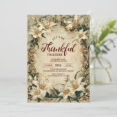  barokke lelie Thanksgiving diner Kaart (Staand voorkant)