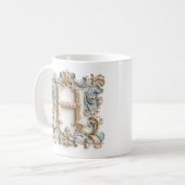 Barokke letter 'H' Mok voor een koffieprinses (Voorkant links)