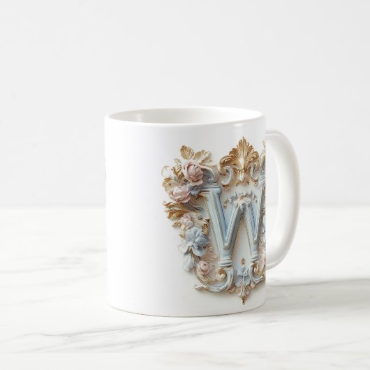 Barokke letter 'W' Mok voor een koffieprinses (Voorkant rechts)