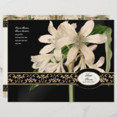 Barokke  Lily Gold Formal Wedding Program (Voorkant / Achterkant)