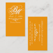  Barokke Luxurous    TypeMonogram Oranje Visitekaartje (Voorkant / Achterkant)