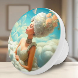 Barokke Majesteit in de Wolken Keramische Knop