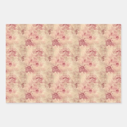 barokke marsala en gouden damast inpakpapier vel (Voorkant 2)