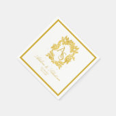 barokke monogram Crest bruiloft serviettes Servet (Hoek)