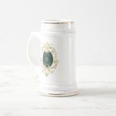 Barokke Monogram Trouwgenoten Bierpul (Voorkant links)