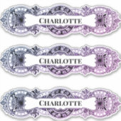 Barokke naam frame sticker (Voorkant)