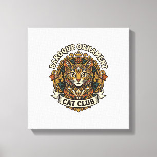 Barokke Ornament Kat Kat Liefhebber Cadeau - Barok Canvas Afdruk