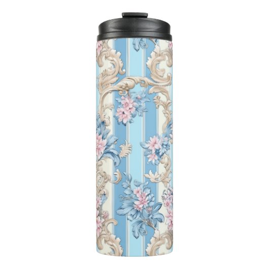 Barokke pastelbloem thermosbeker (Voorkant)