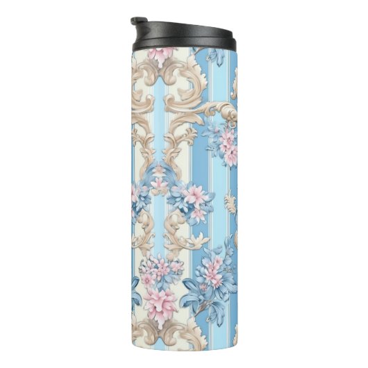 Barokke pastelbloem thermosbeker (Geroteerd rechts)