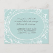 Barokke pauw receptie uitnodiging - Blauw Groen Informatiekaartje (Voorkant)