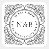  barokke retouradreslabels - Aangepast Vierkante Sticker (Voorkant)