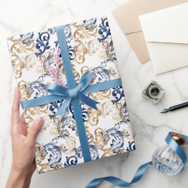 Barokke Retro Klassieke Patroon Cadeaupapier