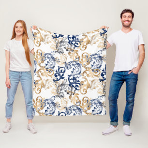 Barokke Retro Klassieke Patroon Fleece Deken