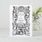 Barokke Rococo 1700'er bloemrand met cherubijnen Kaart (Staand voorkant)