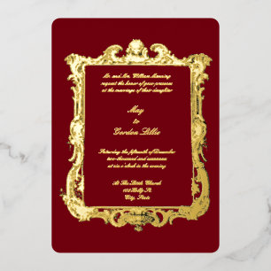 Barokke Rococo 17e-eeuwse frame rand Folie Uitnodiging