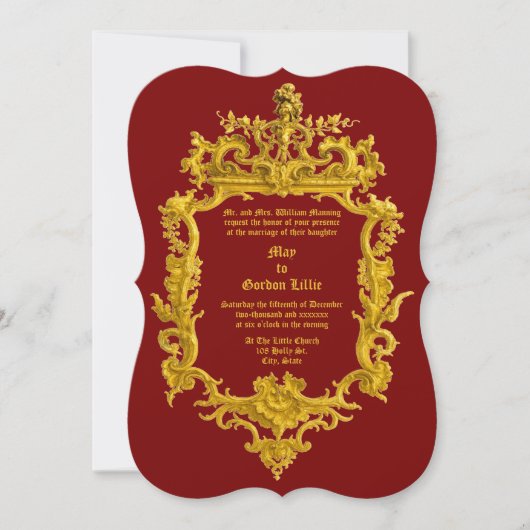 Barokke Rococo 18e-eeuwse kleur draak rand Kaart (Voorkant)