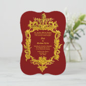 Barokke Rococo 18e-eeuwse kleur draak rand Kaart (Staand voorkant)