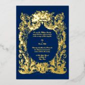 Barokke Rococo Bruiloft Folie Uitnodiging (Voorkant)