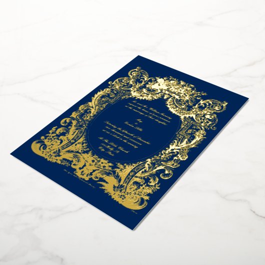 Barokke Rococo Bruiloft Folie Uitnodiging (Gedraaid)