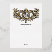 Barokke Rococo Cartouche Vlammende Harten & Vogels Folie Uitnodiging (Achterkant)