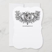 Barokke Rococo Cartouche Vlammende Harten & Vogels Kaart (Achterkant)