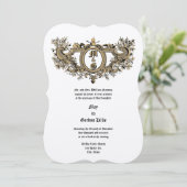 Barokke Rococo Cartouche Vlammende Harten & Vogels Kaart (Staand voorkant)