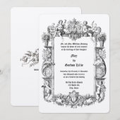 Barokke Rococo Cherubs 17e Eeuwse Lijst Grens Kaart (Voorkant / Achterkant)