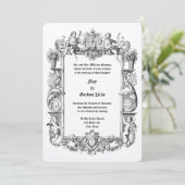 Barokke Rococo Cherubs 17e Eeuwse Lijst Grens Kaart (Staand voorkant)