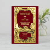 Barokke Rococo Cherubs Bloemen Huwelijk Altaar Gre Folie Uitnodiging (Staand Voorkant)